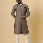 Classic Mink Brown Achkan for Men | Elegant Ethnic Wear | Jaipurio